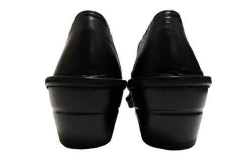 【インコルジェ3211 ブラック】レース風飾りつき上品ストラップシューズ