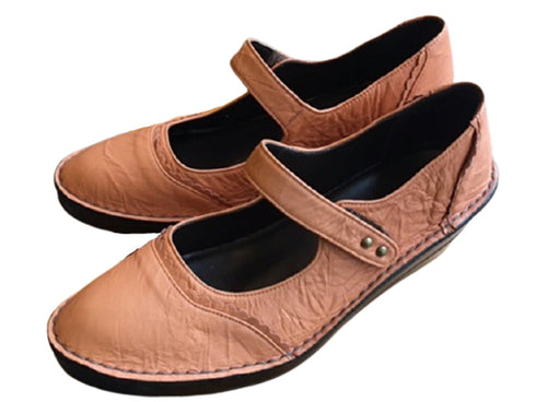 【インコルジェ3211 オレンジ】レース風飾りつき上品ストラップシューズ