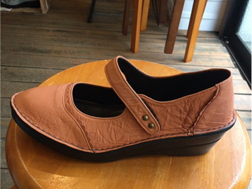 【インコルジェ3211 オレンジ】レース風飾りつき上品ストラップシューズ