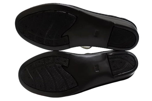 【インコルジェ 3221 グレージュ】フラワーモチーフオープントゥシューズ