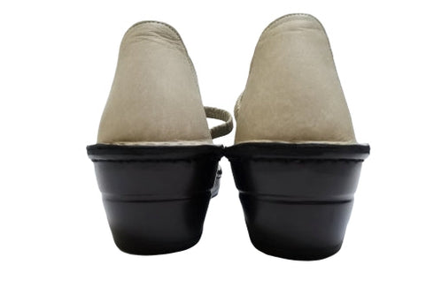 【インコルジェ 3221 グレージュ】フラワーモチーフオープントゥシューズ