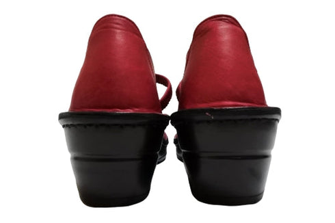 【インコルジェ 3221 レッド】フラワーモチーフオープントゥシューズ