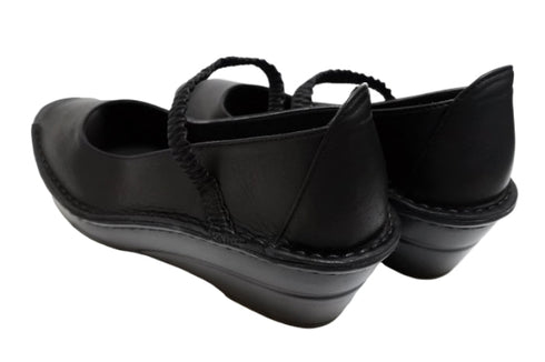 【インコルジェ 32211 ブラック】シンプルなオープントゥシューズ