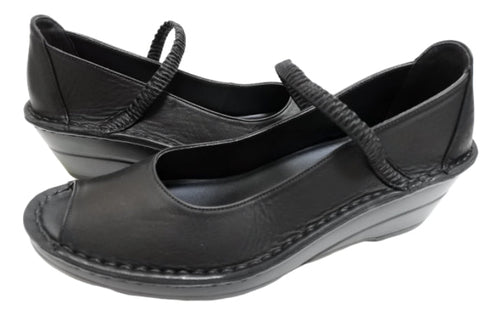 【インコルジェ 32211 ブラック】シンプルなオープントゥシューズ