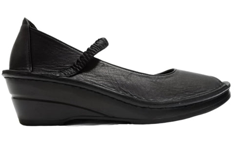 【インコルジェ 32211 ブラック】シンプルなオープントゥシューズ