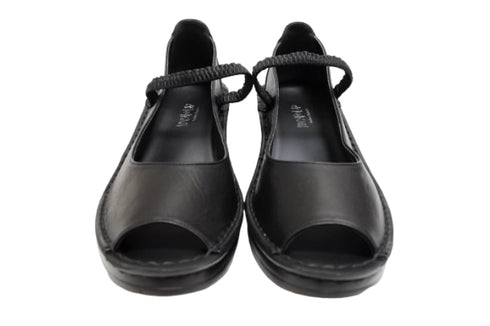 【インコルジェ 32211 ブラック】シンプルなオープントゥシューズ