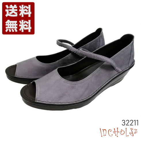 【インコルジェ 32211 パープル】シンプルなオープントゥシューズ
