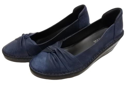 【インコルジェ 3232 ネイビー】ターバンリボンパンプス