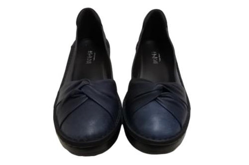 【インコルジェ 3232 ネイビー】ターバンリボンパンプス