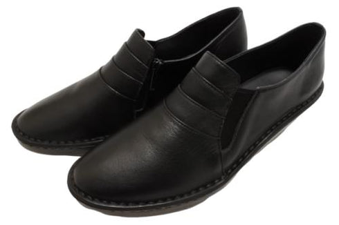 【インコルジェ3235 ブラック】デザインスリッポンシューズ