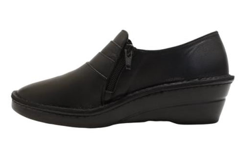 【インコルジェ3235 ブラック】デザインスリッポンシューズ