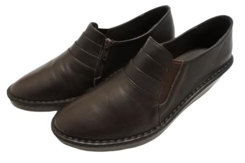 【インコルジェ3235 ダークブラウン】デザインスリッポンシューズ