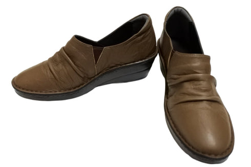 【インコルジェ3249 ダークブラウン】くしゅくしゅスマートスリッポン