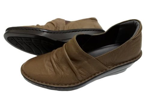 【インコルジェ3249 ダークブラウン】くしゅくしゅスマートスリッポン