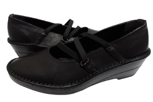 【インコルジェ3261 ブラック】ジグザグストラップパンプス