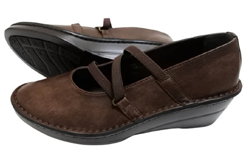 【インコルジェ3261 ダークブラウン】ジグザグストラップパンプス