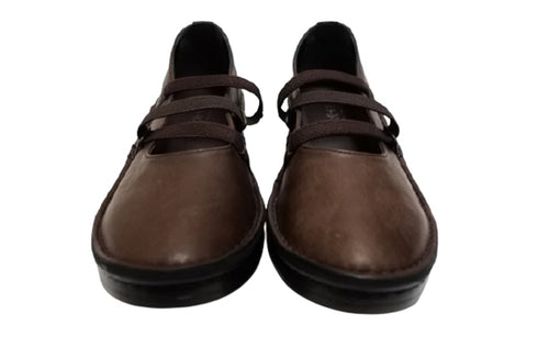 【インコルジェ3261 ダークブラウン】ジグザグストラップパンプス