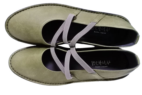 【インコルジェ3261 カーキ】ジグザグストラップパンプス
