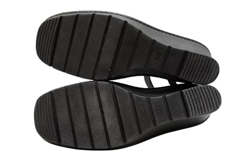 【インコルジェ 3262 ブラック】サイドオープンリボンパンプス