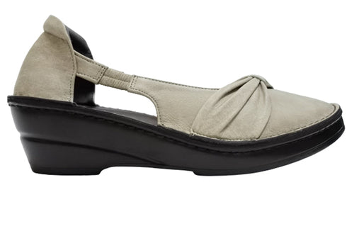 【インコルジェ 3262 ライトグレー】サイドオープンリボンパンプス