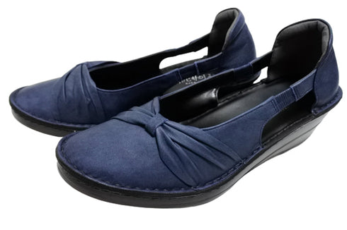 【インコルジェ 3262 ネイビー】サイドオープンリボンパンプス