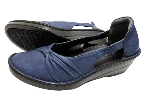 【インコルジェ 3262 ネイビー】サイドオープンリボンパンプス