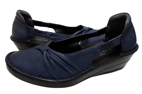 【インコルジェ 3262 ネイビー】サイドオープンリボンパンプス