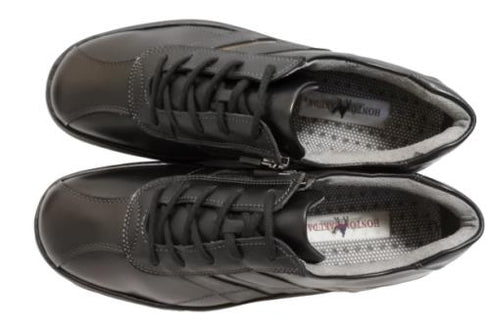 【HONTONIRAKUDA 330 ブラック】ファスナー付きカジュアルウォーキングシューズ