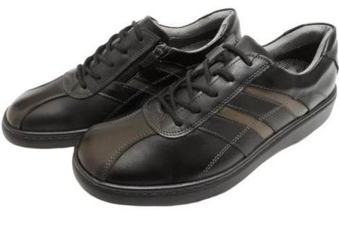 【HONTONIRAKUDA 330 ブラック】ファスナー付きカジュアルウォーキングシューズ