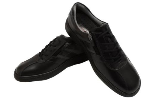 【HONTONIRAKUDA 330 ブラック】ファスナー付きカジュアルウォーキングシューズ