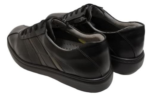 【HONTONIRAKUDA 330 ブラック】ファスナー付きカジュアルウォーキングシューズ