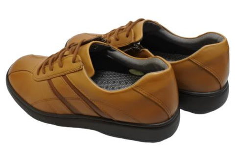 【HONTONIRAKUDA 330 キャメル】ファスナー付きカジュアルウォーキングシューズ