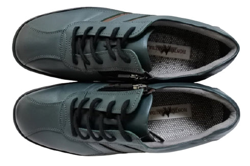 【HONTONIRAKUDA 330 ネイビー】ファスナー付きカジュアルウォーキングシューズ