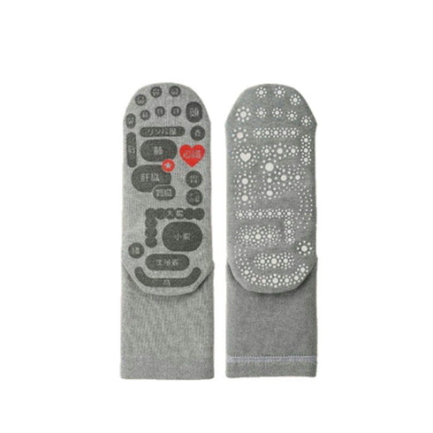 【TSUBOレシピPLUS 33040 グレー】両面足つぼソックス 先丸タイプ靴下 25cm-27cm