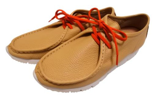 【arui_toe 3590 ベージュ】本革コンフォートモカシン靴紐シューズ