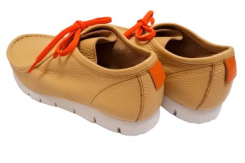 【arui_toe 3590 ベージュ】本革コンフォートモカシン靴紐シューズ