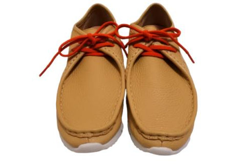 【arui_toe 3590 ベージュ】本革コンフォートモカシン靴紐シューズ