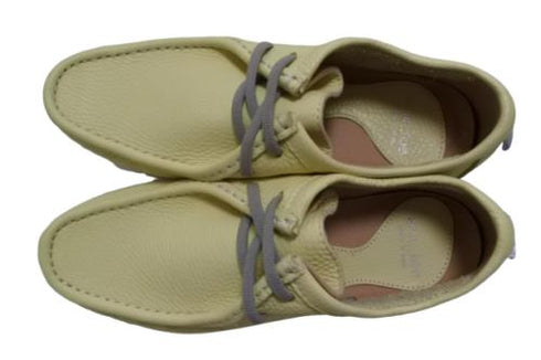 【arui_toe 3590 カナリア】本革コンフォートモカシン靴紐シューズ