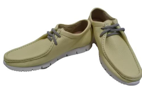 【arui_toe 3590 カナリア】本革コンフォートモカシン靴紐シューズ