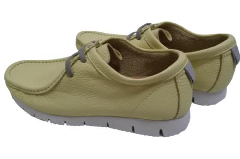 【arui_toe 3590 カナリア】本革コンフォートモカシン靴紐シューズ