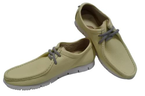 【arui_toe 3590 カナリア】本革コンフォートモカシン靴紐シューズ