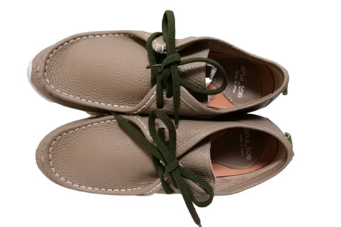 【arui_toe 3590 ダークベージュ】本革コンフォートモカシン靴紐シューズ