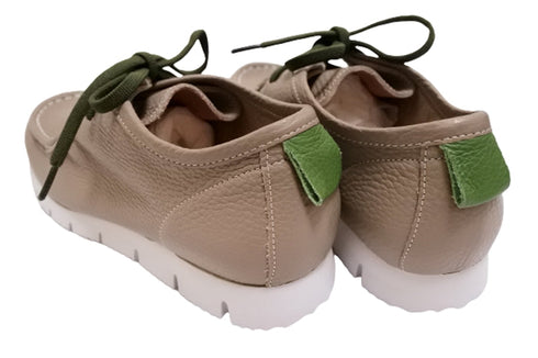 【arui_toe 3590 ダークベージュ】本革コンフォートモカシン靴紐シューズ