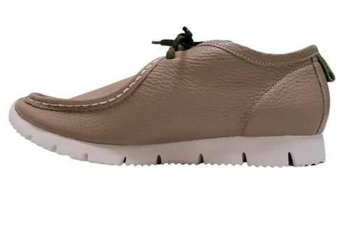 【arui_toe 3590 ダークベージュ】本革コンフォートモカシン靴紐シューズ