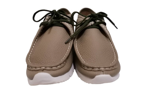 【arui_toe 3590 ダークベージュ】本革コンフォートモカシン靴紐シューズ