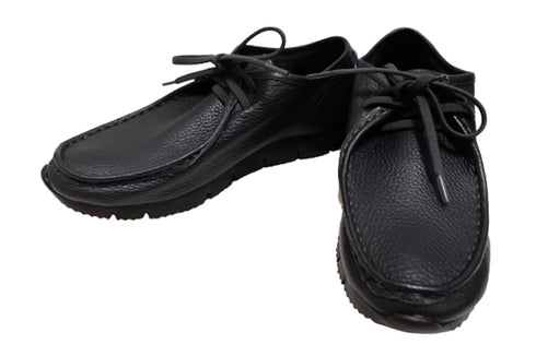 【arui_toe 3590 ブラック】本革コンフォートモカシン靴紐シューズ