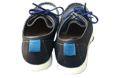 【arui_toe 3590 ダークネイビー】本革コンフォートモカシン靴紐シューズ