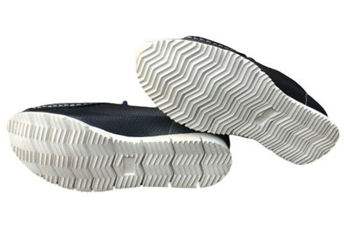 【arui_toe 3590 ダークネイビー】本革コンフォートモカシン靴紐シューズ