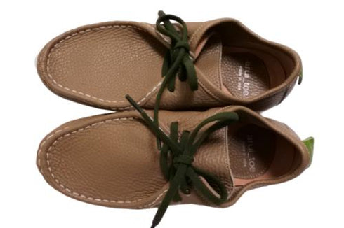 【arui_toe 3590 グレージュ】本革コンフォートモカシン靴紐シューズ