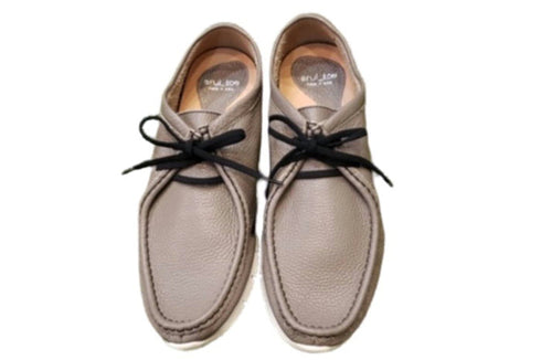 【arui_toe 3590 グレー】本革コンフォートモカシン靴紐シューズ